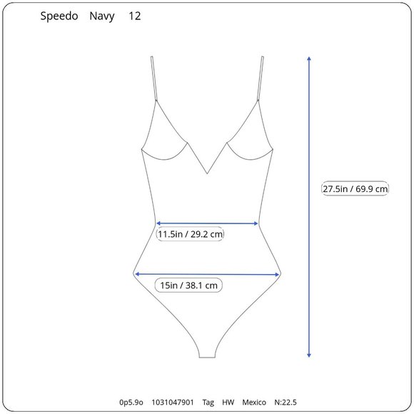 NWOT Speedo Xtra Life Lycra One Piece Swimsuit Womens 12 Navy Swimwear Lined - Picture 9 of 9